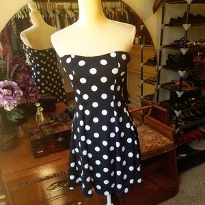 Strapless Polka Dot Dress